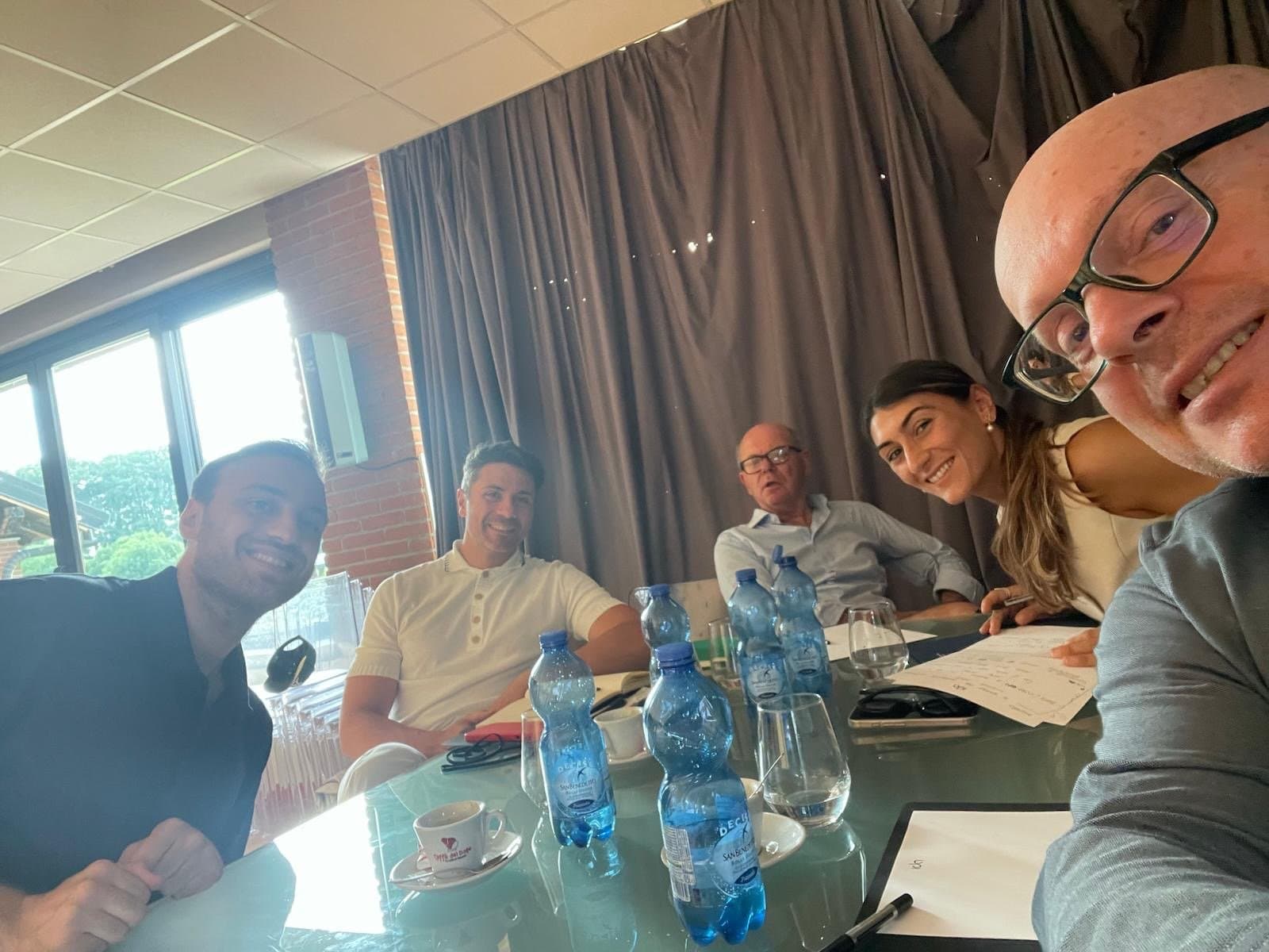 Team meeting around a table